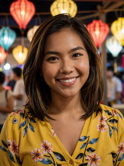 Ploy, 26, Thai woman from Chiang Mai at night bazaar