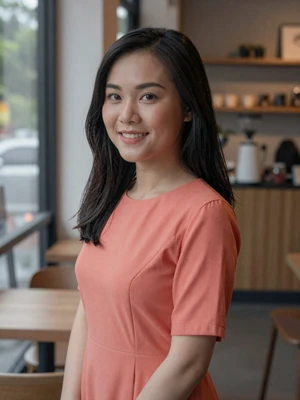 Thao, 28, Vietnamese woman from Ho Chi Minh City in modern cafe