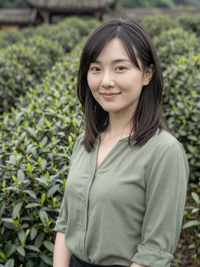 Fang, 29, verified Chinese woman from Chengdu in tea garden