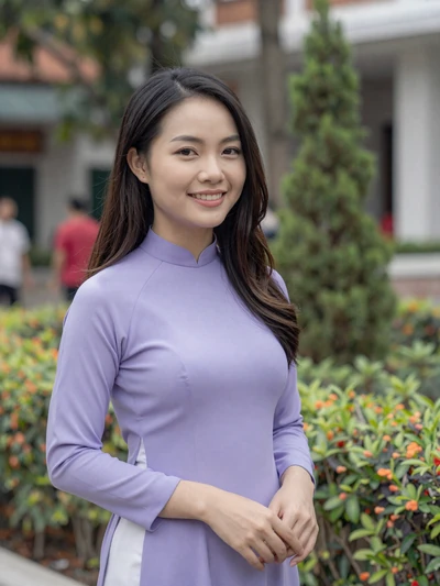Linh, 28, Vietnamese woman from Ho Chi Minh City in garden
