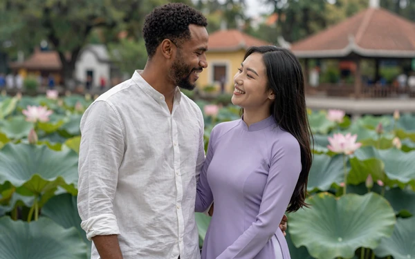 James and Nhi - interracial couple success story from HBDragons Asian dating platform