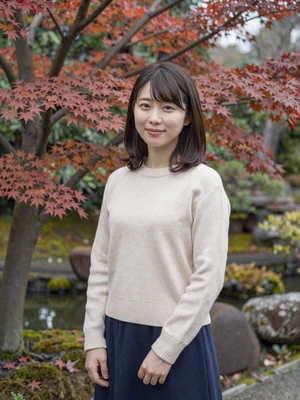 Sakura, 29, Japanese woman from Osaka in serene Japanese garden